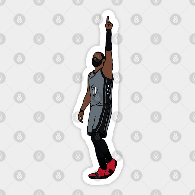 Kyrie Irving Pointing Up Sticker by rattraptees